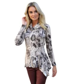 Zacht T-shirt Van Viscose Met Slangenprint DENNY