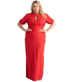 Avondjurk Met Druppelvormige Halslijn En Lange ARATA-split Aan De Zijkant