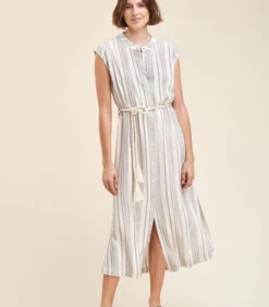 Gestreepte Maxi-jurk -VivaMode Winkel 0693ffbf17c642238d546cd3c6b3c56d