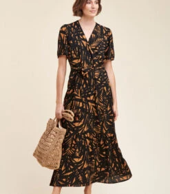 Lange Jurk Met Groenteprint