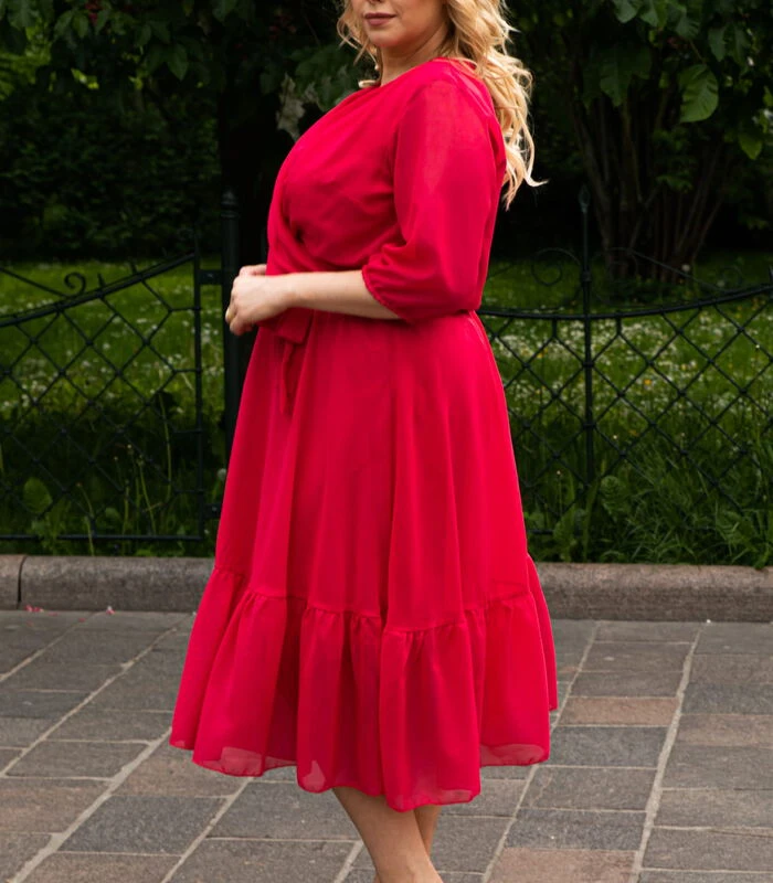 GERARDA Uitlopende Chiffon Formele Jurk 5 GERARDA Uitlopende Chiffon Formele Jurk - Afbeelding 3