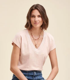 T-shirt Van Linnen En Katoen