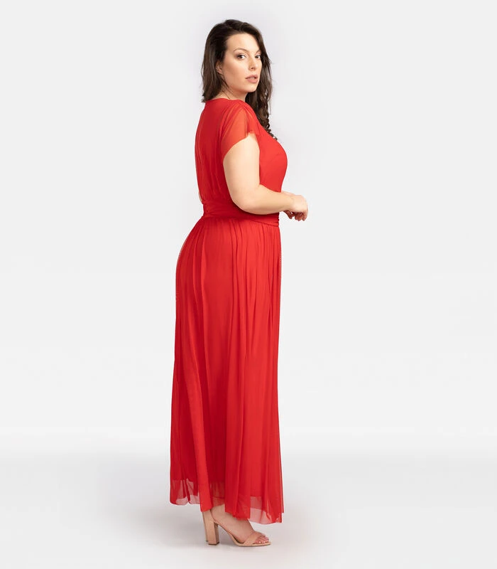 Exclusieve Lange Plus Size Tule Jurk MANUELA 4 Exclusieve Lange Plus Size Tule Jurk MANUELA - Afbeelding 2