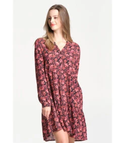 Lange Mouw Uitlopende Jurk