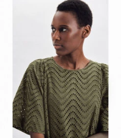 Seidensticker Jurk Gat Borduurwerk Korte Mouwen Ronde Hals -VivaMode Winkel 1497f47446794b7f9a869d8401f49049