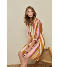 Losse Jurk Met Kleurrijke Strepen -VivaMode Winkel 1771753ee96d465cb0e7f5182ff57fed