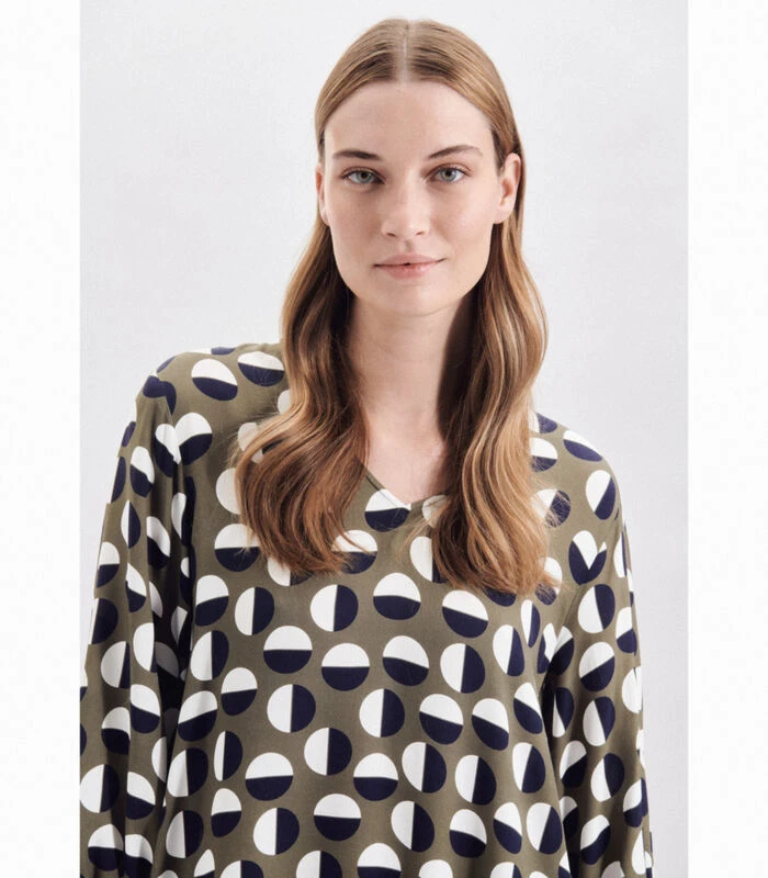 Seidensticker Jurk Stippen 3/4 Mouwen V-Hals 5 Seidensticker Jurk Stippen 3/4 Mouwen V-Hals - Afbeelding 3