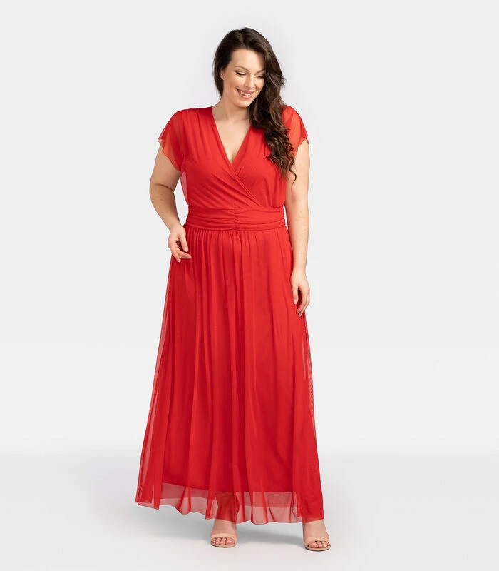 Exclusieve Lange Plus Size Tule Jurk MANUELA 3 Exclusieve Lange Plus Size Tule Jurk MANUELA