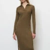 Marc O'Polo Ribgebreide Jurk Met Polokraag -VivaMode Winkel 231787ba7efb4be087940c43851e38f7