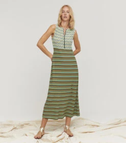 ROMA Gestreepte Lang Jurk