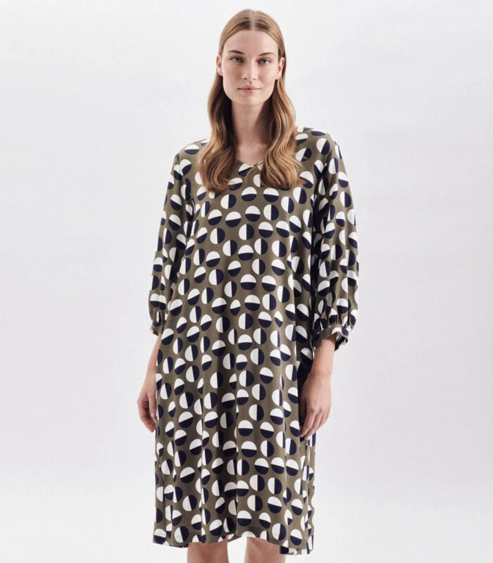 Seidensticker Jurk Stippen 3/4 Mouwen V-Hals 3 Seidensticker Jurk Stippen 3/4 Mouwen V-Hals