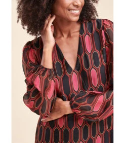 Korte Jurk In Gedrukte Zijden Viscose -sluier -VivaMode Winkel 316669b48ced4557add90dd407887b81