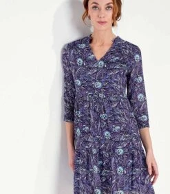 Bedrukte Vliegende Katoenen Jurk MIYAMA