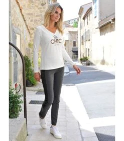 VERY CHIC Modal Tshirt Met Lange Mouwen -VivaMode Winkel 3e91de02257c4bc4ad736bce2dfe942c