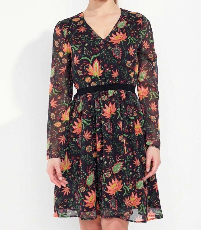 Vloeiende Jurk Bedrukte Sluier DASKAL 4 Vloeiende Jurk Bedrukte Sluier DASKAL - Afbeelding 2