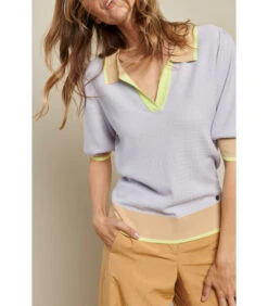 Polo Trui Met Color Blocking Patroon