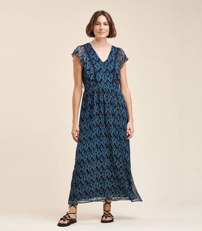 Bedrukte Voile Maxi-jurk 4 Bedrukte Voile Maxi-jurk - Afbeelding 2