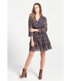 Jurk In V -neck Lange Mouwen