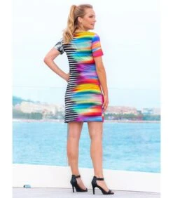 Bedrukte Jersey Uitlopende Jurk MALALA -VivaMode Winkel 6c515bc1107646b1a9b7d2496c34a61a