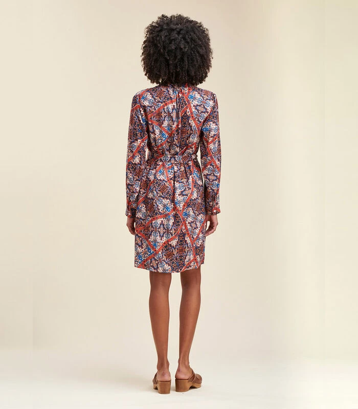 Losjes Vallende Korte Jurk Met Etnische Print 5 Losjes Vallende Korte Jurk Met Etnische Print - Afbeelding 3