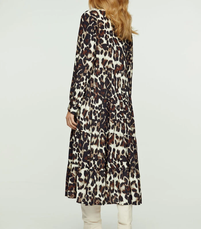 Jurk Met Dierenprint En Knoopdetail 5 Jurk Met Dierenprint En Knoopdetail - Afbeelding 3