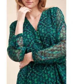 Korte Jurk In Tie & Dye Printed Polyester -VivaMode Winkel 7bed3c2e440242c29e2d944eba99d48e