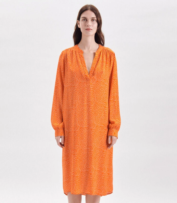 Seidensticker Jurk Bloemen Lange Mouwen V-Hals 3 Seidensticker Jurk Bloemen Lange Mouwen V-Hals