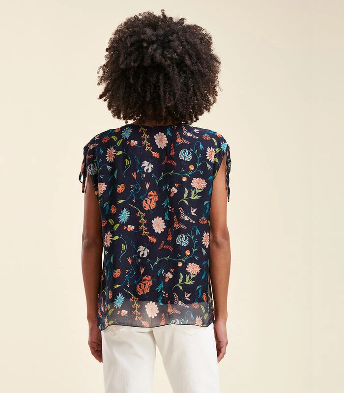 Losse Top In Zijdeviscose Met Bloemenprint 5 Losse Top In Zijdeviscose Met Bloemenprint - Afbeelding 3