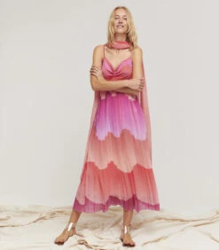 REIMS Geplooide Jurk En Foulard