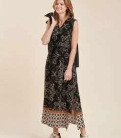 Bedrukte Maxi-jurk Met Basis -VivaMode Winkel 9a68ac6cfb6541cf932af17b1bae4809