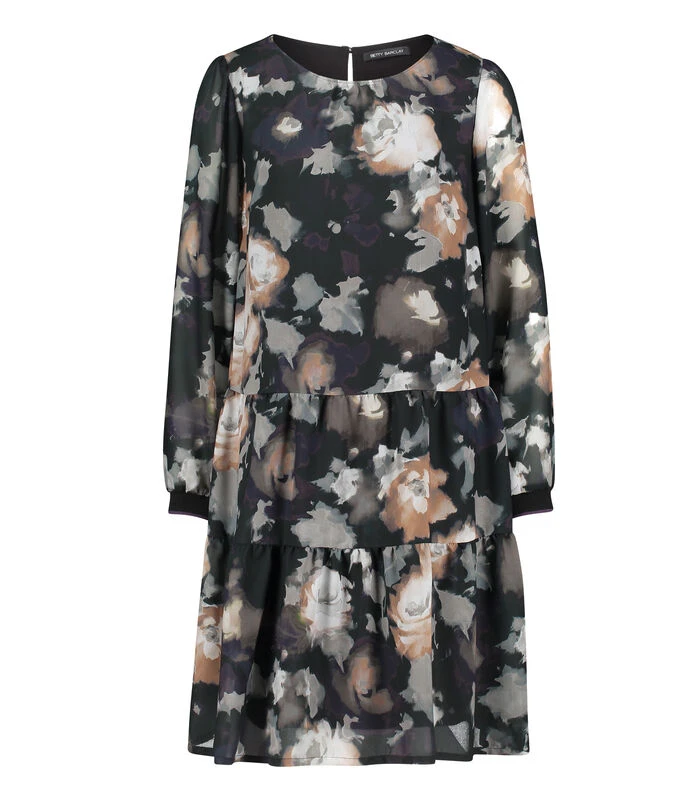 Betty Barclay Chiffon Jurk Met Stroken 5 Betty Barclay Chiffon Jurk Met Stroken - Afbeelding 3