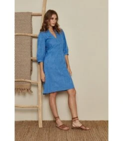 Azuurblauwe Midi-jurk