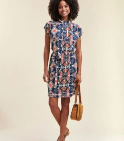 Korte Jurk Van Ecovero™ Viscose Met Etnische Print