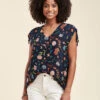 Losse Top In Zijdeviscose Met Bloemenprint -VivaMode Winkel aa9e651b73ae49ec943958a2cb397c98