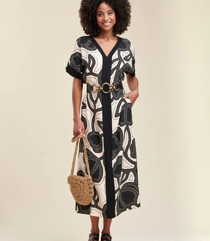 Ecovero™ Loszittende Viscose Maxi-jurk Met Plantaardige Print 3 Ecovero™ Loszittende Viscose Maxi-jurk Met Plantaardige Print