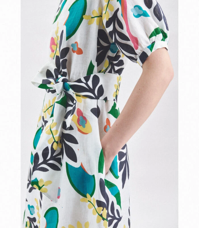 Seidensticker Jurk Bloemen Korte Mouwen Ronde Hals 6 Seidensticker Jurk Bloemen Korte Mouwen Ronde Hals - Afbeelding 4