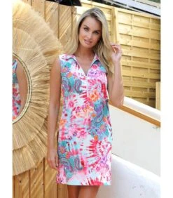 Stropdas En Dye Print Jurk Met Rits NASSAU -VivaMode Winkel c0d735caaad9474f82290b2bf911a191