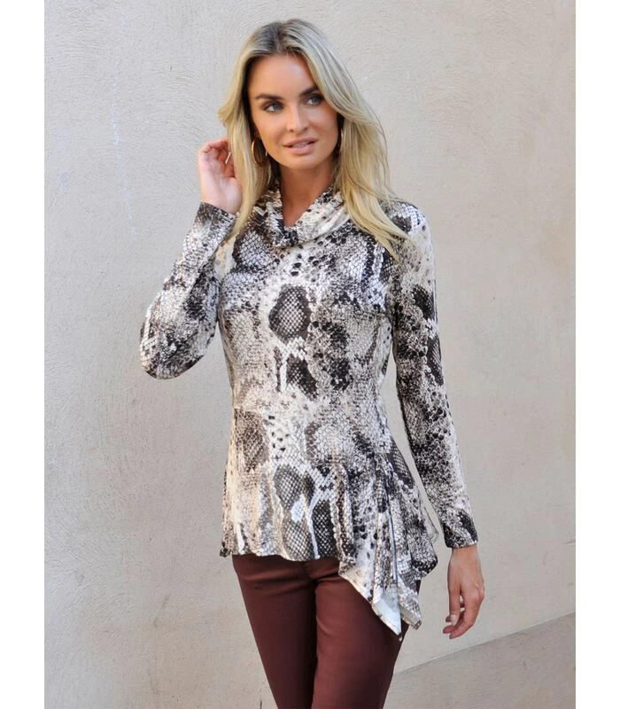 Zacht T-shirt Van Viscose Met Slangenprint DENNY 6 Zacht T-shirt Van Viscose Met Slangenprint DENNY - Afbeelding 4