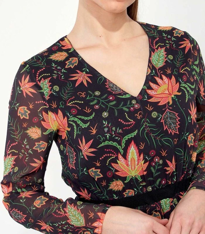 Vloeiende Jurk Bedrukte Sluier DASKAL 6 Vloeiende Jurk Bedrukte Sluier DASKAL - Afbeelding 4