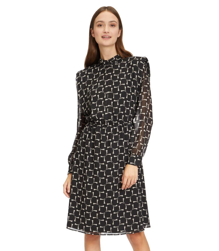 Midi-jurk Met Hoge Kraag 3 Midi-jurk Met Hoge Kraag