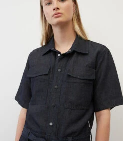 Korte Denim Jumpsuit 11 Korte Denim Jumpsuit -VivaMode Winkel d23d80d611da4b8bac95e1908489d2ef