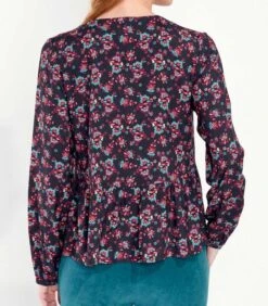 Bedrukte Uitlopende Vloeibare Blouse AMRITA -VivaMode Winkel d27d486e71324d3fadfb4a505a1cbb63