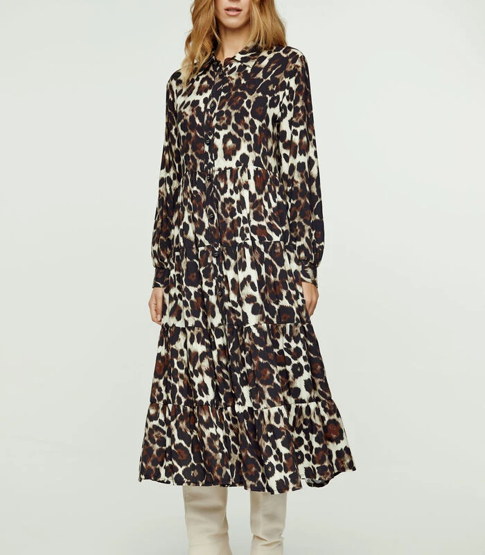 Jurk Met Dierenprint En Knoopdetail 7 Jurk Met Dierenprint En Knoopdetail - Afbeelding 5