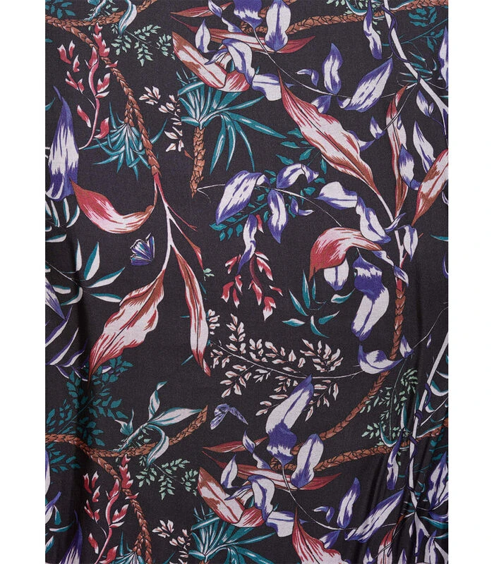 Lange Jurk Met Bloemrijke Print In Viscose En Zijden Sluier 7 Lange Jurk Met Bloemrijke Print In Viscose En Zijden Sluier - Afbeelding 5