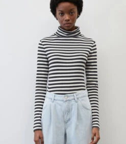 Gestreepte Longsleeve Met Col