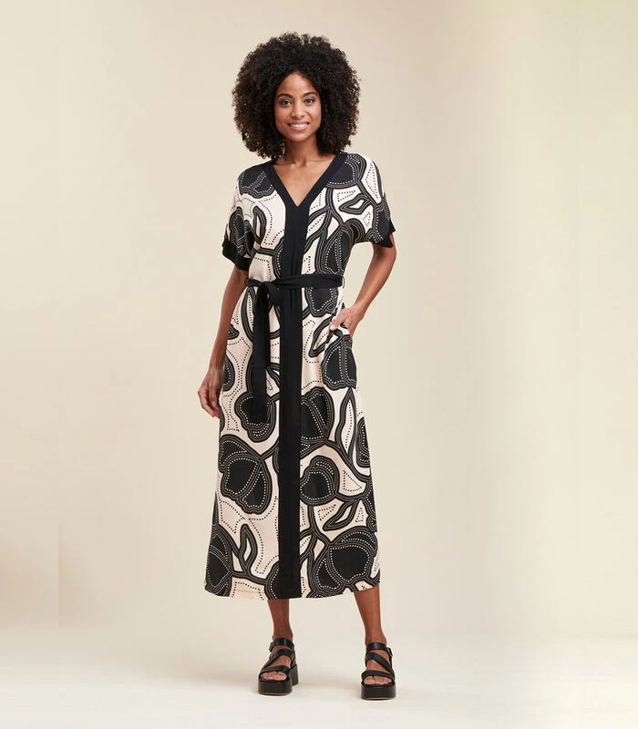 Ecovero™ Loszittende Viscose Maxi-jurk Met Plantaardige Print 4 Ecovero™ Loszittende Viscose Maxi-jurk Met Plantaardige Print - Afbeelding 2