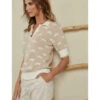 Beige Polo Trui Met Sterrenprint