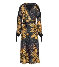 Satijnen Wikkeljurk Met Bloemenprint -VivaMode Winkel e6e75a35eef54eb09bc62b35029be4e1