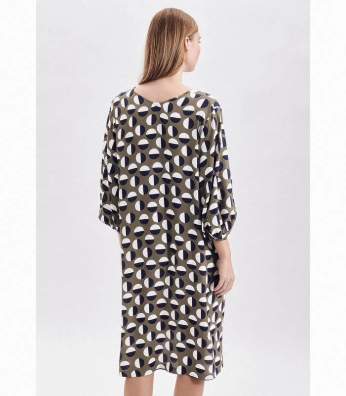 Seidensticker Jurk Stippen 3/4 Mouwen V-Hals 4 Seidensticker Jurk Stippen 3/4 Mouwen V-Hals - Afbeelding 2