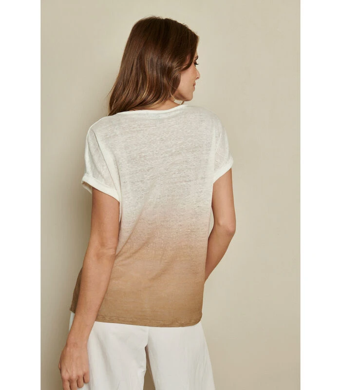 Bi-col Dégradé T-shirt In Zandtinten 4 Bi-col Dégradé T-shirt In Zandtinten - Afbeelding 2